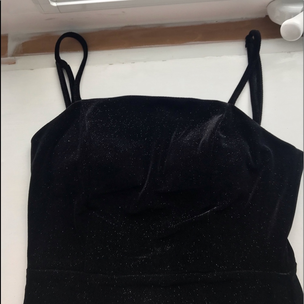 sparkly black mini dress